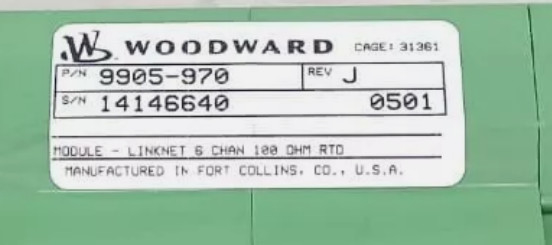 Woodward 9905-970 6 κανάλια Εισόδου 24 Vdc -40°C έως +85°C σε απόθεμα