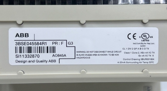 ABB AO845A 3BSE045584R1 Αναλογική μονάδα εξόδου S/R HART 8 καναλιών