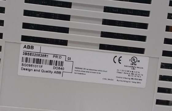 ABB DO840 3BSE020838R1 Ψηφιακή μονάδα εξόδου 24V S/R 16 καναλιών S800 μονάδα I/O