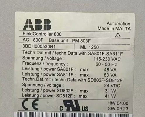 ABB PM803F 3BDH000530R1 Βασική μονάδα 16 MB Κεντρική μονάδα μνήμης RAM με μπαταρία