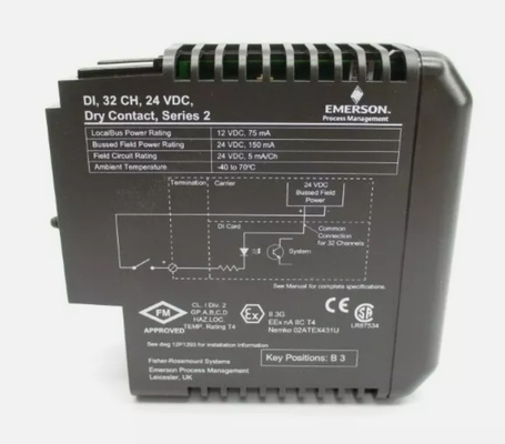 Κάρτα στεγνής επαφής KJ3203X1-BA1 Emerson DI 32-Channel 24 VDC