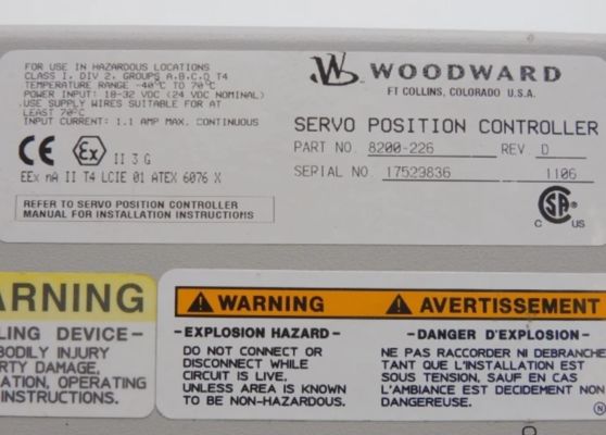 8200-226 Ελεγκτής θέσης Woodward Servo