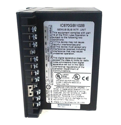 IC670GBI102 I/O τροφοδοτημένη 120Vac/125Vdc μονάδα διεπαφών λεωφορείων μεγαλοφυίας τομέων της Γερμανίας Fanuc Γερμανία General Electric