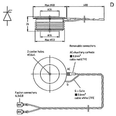 Thyristor YST6-01 P8C ABB ελεγχόμενο πυρίτιο ys150103-εναλλασσόμενο ρεύμα ενότητας μερών διορθωτών βιομηχανικό