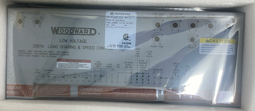 Woodward 9907-023 Έλεγχος ταχύτητας προώθησης 4 ̇20 mA ή 1 ̇5 Vdc 2301A -40 έως +158 °F