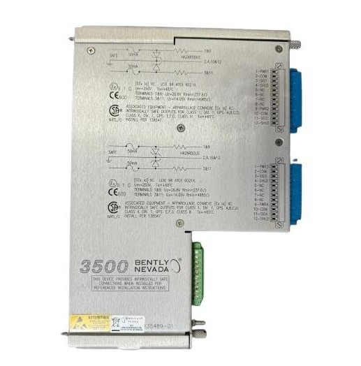 3500/42M-05-00 135489-02 Bently Nevada Μονάδα I/O με εσωτερικά εμπόδια Εσωτερικά τερματισμοί 2 X Prox/Accel