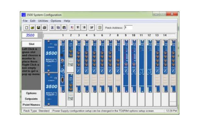 Bently Nevada 3500/01 Λογισμικό διαμόρφωσης ράκ με φιλική προς το χρήστη διεπαφή για την έναρξη λειτουργίας του συστήματος και την προβολή δεδομένων σε πραγματικό χρόνο
