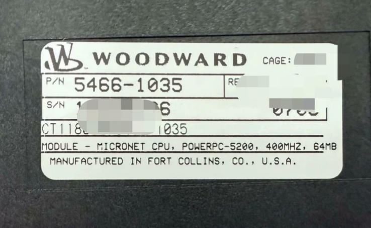 5466-1035 Woodward Micronet-CPU Module με πολλαπλές διεπαφές επικοινωνίας και Simplex ή Redundant διαμόρφωση